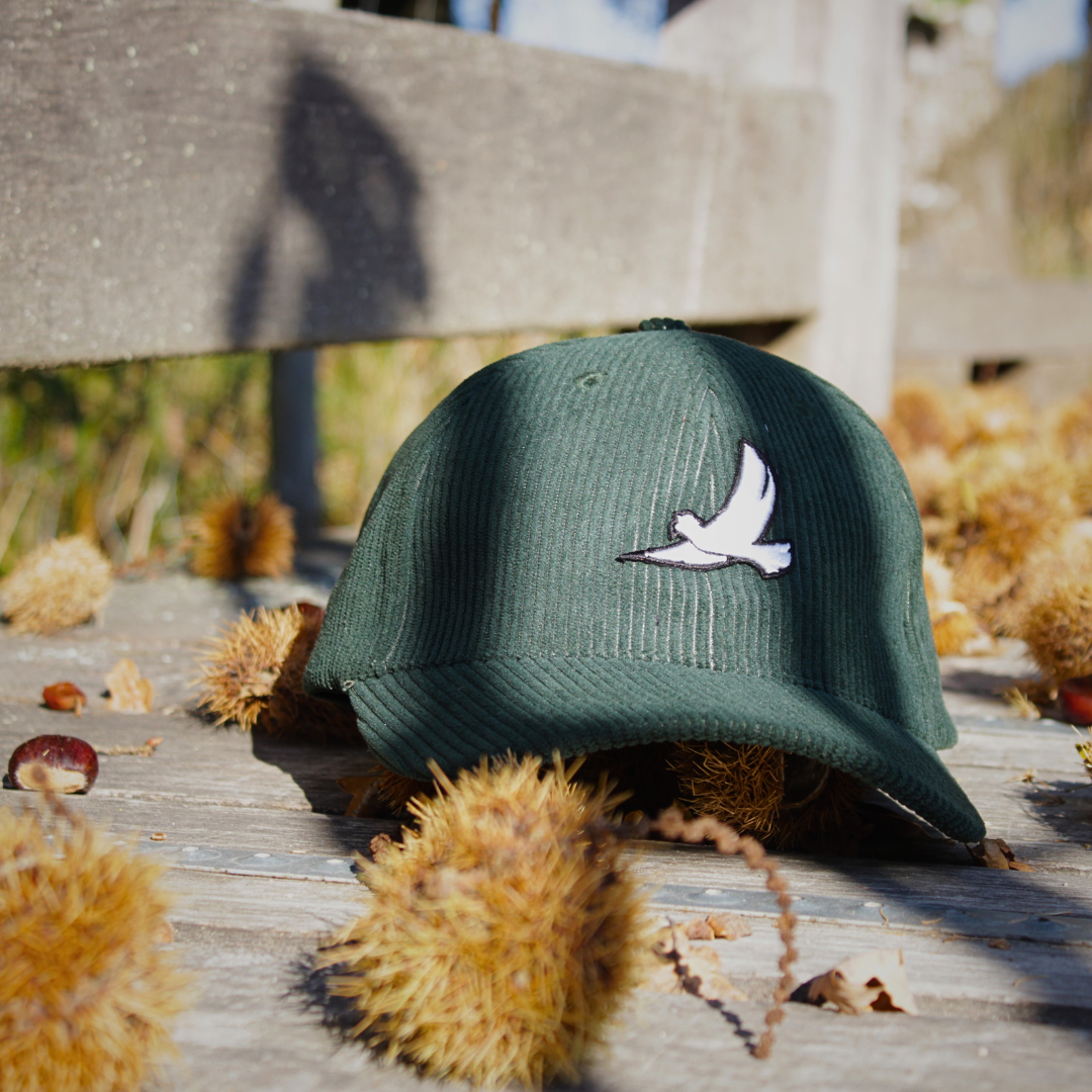 CASQUETTE "ORIGINE" VELOURS CÔTELÉ VERT SAPIN