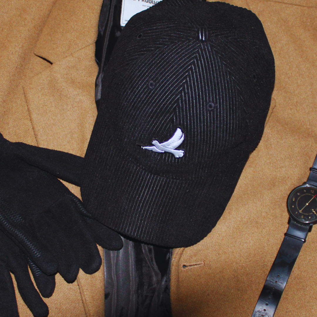 CASQUETTE "ORIGINE" VELOURS CÔTELÉ NOIR