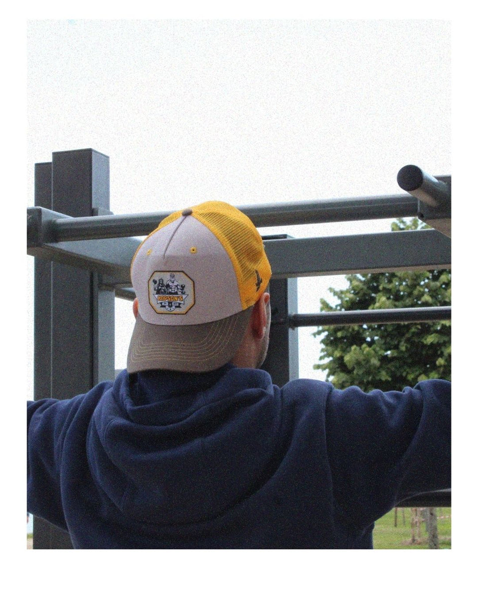 CASQUETTE GRIS / JAUNE GOD WORKOUT