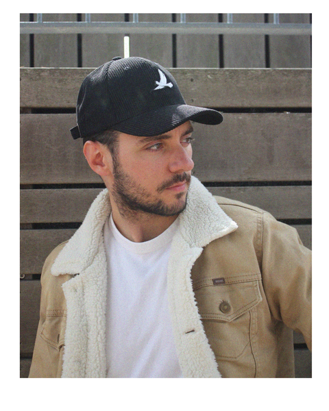 CASQUETTE VELOURS CÔTELÉ NOIR