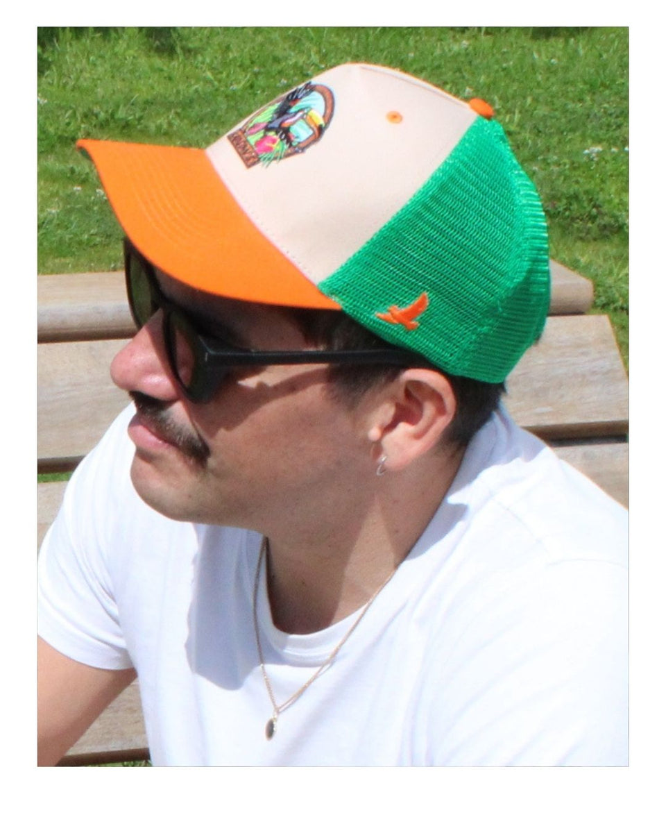 CASQUETTE VERT / ORANGE AMAZONIA