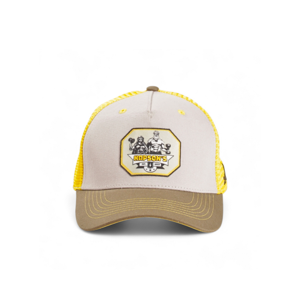 CASQUETTE GRIS / JAUNE GOD WORKOUT