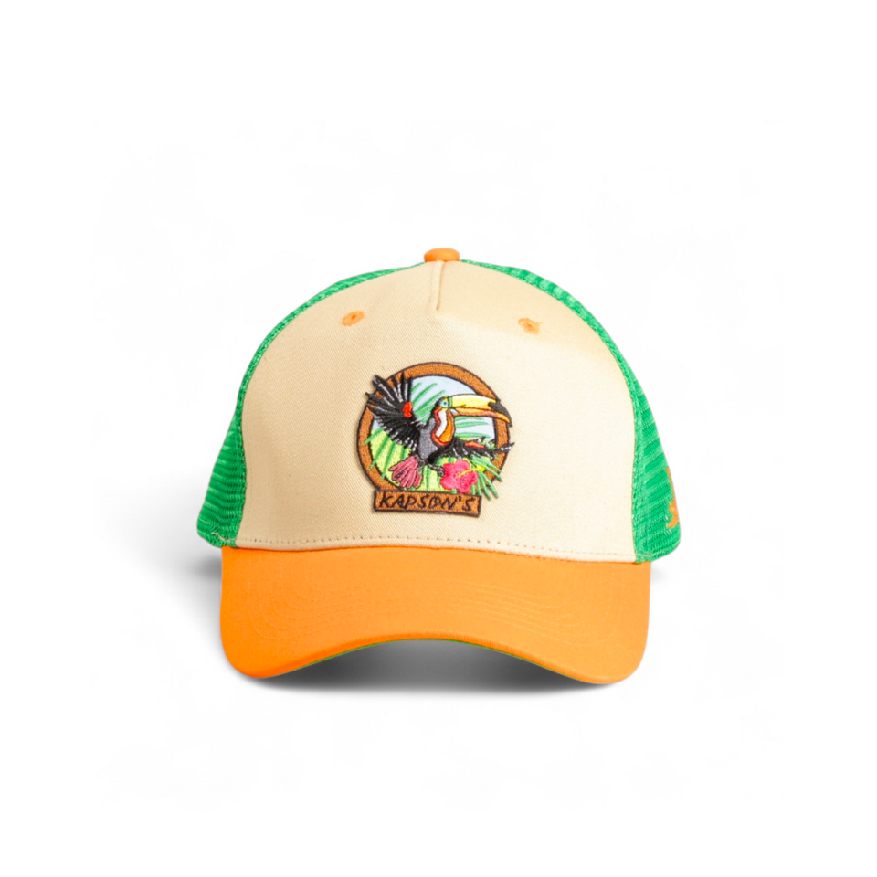 CASQUETTE VERT / ORANGE AMAZONIA
