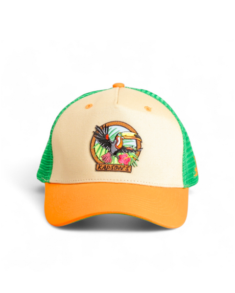 CASQUETTE VERT / ORANGE AMAZONIA