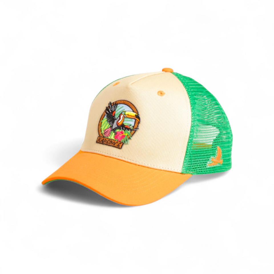 CASQUETTE VERT / ORANGE AMAZONIA