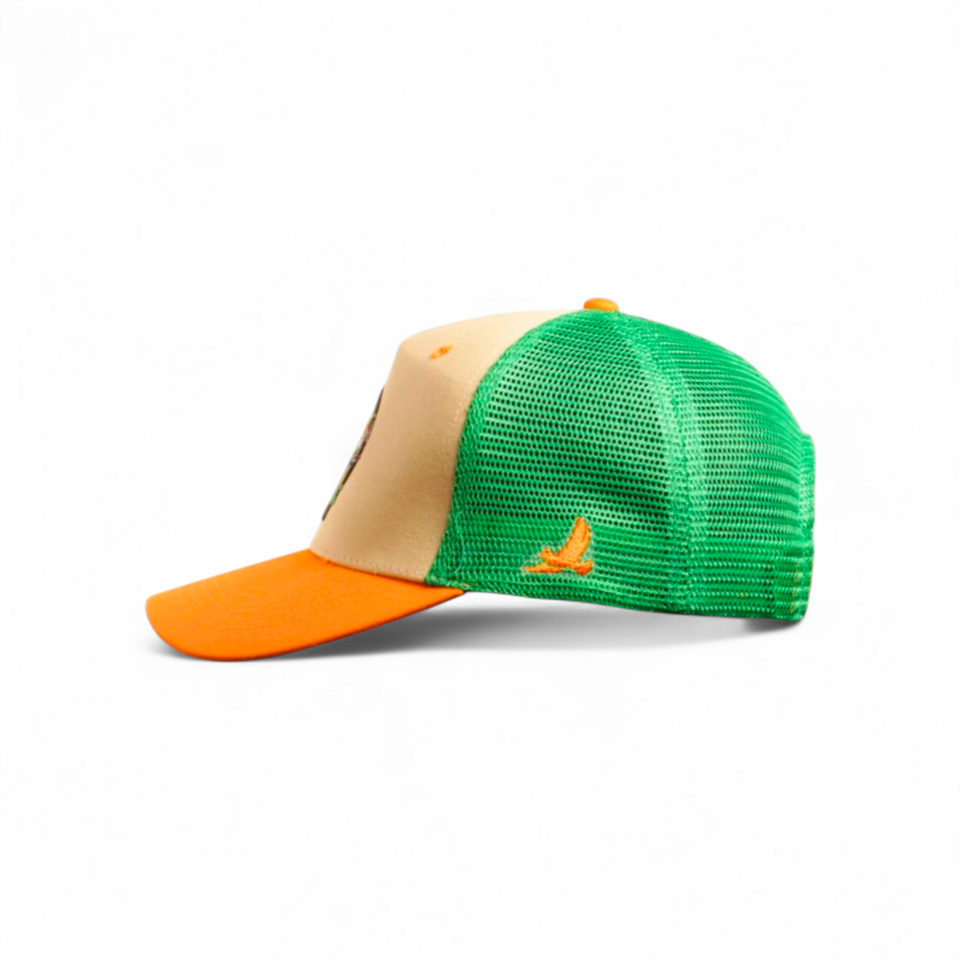 CASQUETTE VERT / ORANGE AMAZONIA